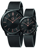 Buy Shop Calvin Klein Minimal Black Dial Black Mesh Bracelet Watch for Men - K3M21421 USA Online