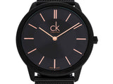 Buy Shop Calvin Klein Minimal Black Dial Black Mesh Bracelet Watch for Men - K3M21421 USA Online