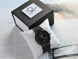 Buy Shop Calvin Klein Minimal Black Dial Black Mesh Bracelet Watch for Men - K3M214B1 USA Online