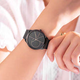 Buy Shop Calvin Klein Minimal Black Dial Black Mesh Bracelet Watch for Men - K3M214B1 USA Online