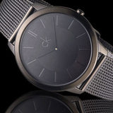 Buy Shop Calvin Klein Minimal Black Dial Black Mesh Bracelet Watch for Men - K3M214B1 USA Online
