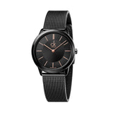 Buy Shop Calvin Klein Minimal Black Dial Black Mesh Bracelet Watch for Men - K3M214B1 USA Online