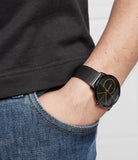 Buy Shop Calvin Klein Minimal Black Dial Black Mesh Bracelet Watch for Men - K3M214X1 USA Online