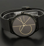 Buy Shop Calvin Klein Minimal Black Dial Black Mesh Bracelet Watch for Men - K3M214X1 USA Online