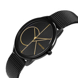 Buy Shop Calvin Klein Minimal Black Dial Black Mesh Bracelet Watch for Men - K3M214X1 USA Online