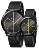 Buy Shop Calvin Klein Minimal Black Dial Black Mesh Bracelet Watch for Men - K3M214X1 USA Online