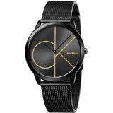Buy Shop Calvin Klein Minimal Black Dial Black Mesh Bracelet Watch for Men - K3M214X1 USA Online