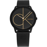 Buy Shop Calvin Klein Minimal Black Dial Black Mesh Bracelet Watch for Men - K3M214X1 USA Online