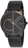 Buy Shop Calvin Klein Minimal Black Dial Black Mesh Bracelet Watch for Men - K3M214X1 USA Online