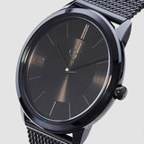 Buy Shop Calvin Klein Minimal Black Dial Black Mesh Bracelet Watch for Men - K3M224B1 USA Online