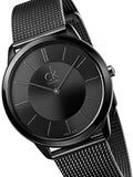 Buy Shop Calvin Klein Minimal Black Dial Black Mesh Bracelet Watch for Men - K3M224B1 USA Online