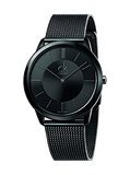 Buy Shop Calvin Klein Minimal Black Dial Black Mesh Bracelet Watch for Men - K3M224B1 USA Online