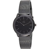 Buy Shop Calvin Klein Minimal Black Dial Black Mesh Bracelet Watch for Men - K3M224B1 USA Online