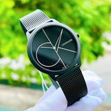 Buy Shop Calvin Klein Minimal Black Dial Black Mesh Bracelet Watch for Men - K3M5145X USA Online