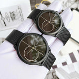 Buy Shop Calvin Klein Minimal Black Dial Black Mesh Bracelet Watch for Men - K3M5145X USA Online