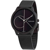 Buy Shop Calvin Klein Minimal Black Dial Black Mesh Bracelet Watch for Men - K3M5145X USA Online