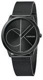 Buy Shop Calvin Klein Minimal Black Dial Black Mesh Bracelet Watch for Men - K3M5145X USA Online