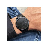 Buy Shop Calvin Klein Minimal Black Dial Black Mesh Bracelet Watch for Men - K3M514B1 USA Online