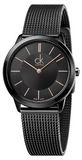Buy Shop Calvin Klein Minimal Black Dial Black Mesh Bracelet Watch for Women - K3M22421 USA Online
