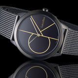 Buy Shop Calvin Klein Minimal Black Dial Black Mesh Bracelet Watch for Women - K3M224X1 USA Online