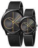 Buy Shop Calvin Klein Minimal Black Dial Black Mesh Bracelet Watch for Women - K3M224X1 USA Online