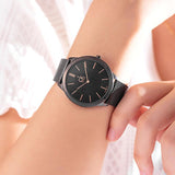 Buy Shop Calvin Klein Minimal Black Dial Black Mesh Bracelet Watch for Women - K3M23421 USA Online