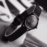 Buy Shop Calvin Klein Minimal Black Dial Black Mesh Bracelet Watch for Women - K3M234B1 USA Online