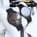 Buy Shop Calvin Klein Minimal Black Dial Black Mesh Bracelet Watch for Women - K3M5245X USA Online