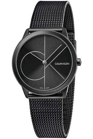 Buy Shop Calvin Klein Minimal Black Dial Black Mesh Bracelet Watch for Women - K3M5245X USA Online