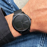 Buy Shop Calvin Klein Minimal Black Dial Black Mesh Bracelet Watch for Women - K3M524B1 USA Online