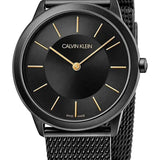 Buy Shop Calvin Klein Minimal Black Dial Black Steel Strap Watch For Men - K3M524Z1 USA Online