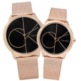 Buy Shop Calvin Klein Minimal Black Dial Rose Gold Mesh Bracelet Watch for Men - K3M21621 USA Online