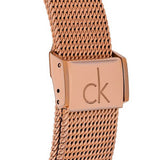 Buy Shop Calvin Klein Minimal Black Dial Rose Gold Mesh Bracelet Watch for Men - K3M21621 USA Online