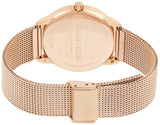 Buy Shop Calvin Klein Minimal Black Dial Rose Gold Mesh Bracelet Watch for Men - K3M21621 USA Online