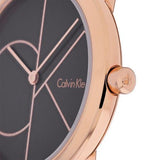 Buy Shop Calvin Klein Minimal Black Dial Rose Gold Mesh Bracelet Watch for Men - K3M21621 USA Online
