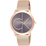 Buy Shop Calvin Klein Minimal Black Dial Rose Gold Mesh Bracelet Watch for Men - K3M21621 USA Online