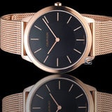 Buy Shop Calvin Klein Minimal Black Dial Rose Gold Mesh Bracelet Watch for Men - K3M2162Y USA Online