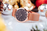 Buy Shop Calvin Klein Minimal Black Dial Rose Gold Mesh Bracelet Watch for Men - K3M2162Y USA Online