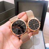 Buy Shop Calvin Klein Minimal Black Dial Rose Gold Mesh Bracelet Watch for Men - K3M2162Y USA Online