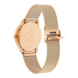 Buy Shop Calvin Klein Minimal Black Dial Rose Gold Mesh Bracelet Watch for Men - K3M2162Y USA Online