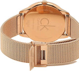 Buy Shop Calvin Klein Minimal Black Dial Rose Gold Mesh Bracelet Watch for Men - K3M2162Y USA Online