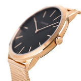 Buy Shop Calvin Klein Minimal Black Dial Rose Gold Mesh Bracelet Watch for Men - K3M2162Y USA Online