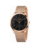 Buy Shop Calvin Klein Minimal Black Dial Rose Gold Mesh Bracelet Watch for Men - K3M2162Y USA Online