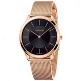 Buy Shop Calvin Klein Minimal Black Dial Rose Gold Mesh Bracelet Watch for Men - K3M2162Y USA Online