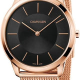 Buy Shop Calvin Klein Minimal Black Dial Rose Gold Mesh Bracelet Watch for Men - K3M2162Y USA Online