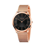 Buy Shop Calvin Klein Minimal Black Dial Rose Gold Mesh Bracelet Watch for Men - K3M2162Y USA Online