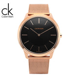 Buy Shop Calvin Klein Minimal Black Dial Rose Gold Mesh Bracelet Watch for Men - K3M2162Y USA Online