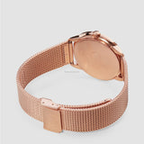 Buy Shop Calvin Klein Minimal Black Dial Rose Gold Mesh Bracelet Watch for Men - K3M22621 USA Online