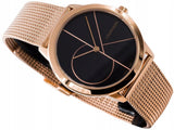 Buy Shop Calvin Klein Minimal Black Dial Rose Gold Mesh Bracelet Watch for Men - K3M22621 USA Online
