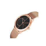 Buy Shop Calvin Klein Minimal Black Dial Rose Gold Mesh Bracelet Watch for Men - K3M22621 USA Online